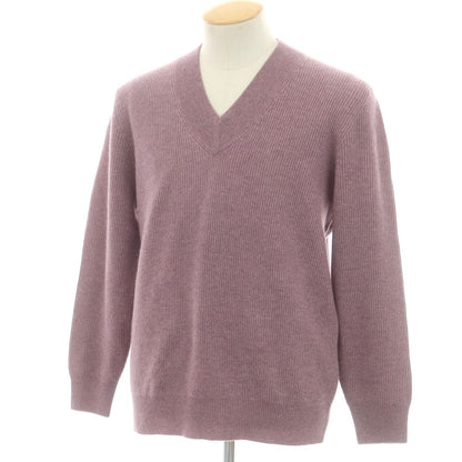 【中古】ブルネロクチネリ Brunello Cucinelli カシミヤ Vネックニット グレイッシュパープル【 46 】【 状態ランクA 】【 メンズ 】