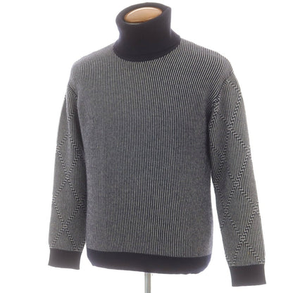 【中古】ジョルジオアルマーニ GIORGIO ARMANI カシミヤ タートルネックニット ネイビーxグレー【 48 】【 状態ランクB 】【 メンズ 】