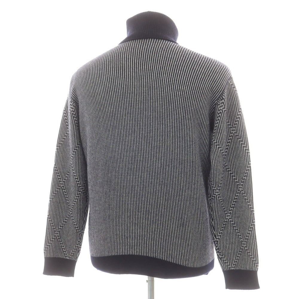 【中古】ジョルジオアルマーニ GIORGIO ARMANI カシミヤ タートルネックニット ネイビーxグレー【 48 】【 状態ランクB 】【 メンズ 】