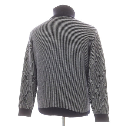 【中古】ジョルジオアルマーニ GIORGIO ARMANI カシミヤ タートルネックニット ネイビーxグレー【 48 】【 状態ランクB 】【 メンズ 】