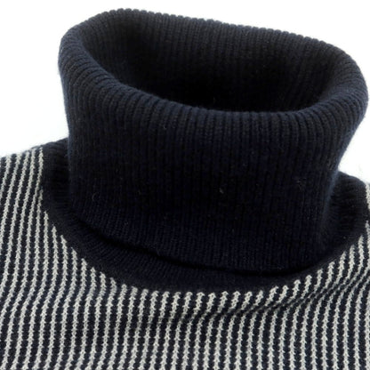 【中古】ジョルジオアルマーニ GIORGIO ARMANI カシミヤ タートルネックニット ネイビーxグレー【 48 】【 状態ランクB 】【 メンズ 】