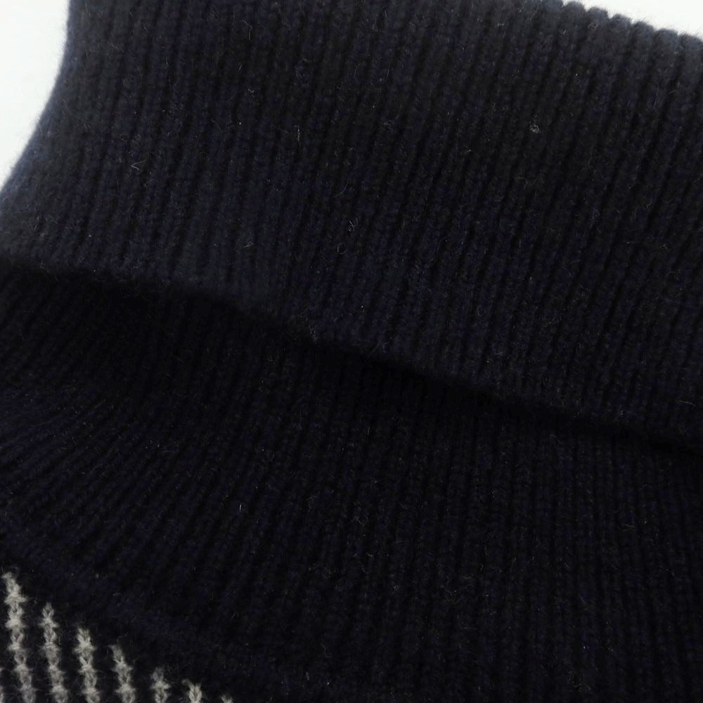 【中古】ジョルジオアルマーニ GIORGIO ARMANI カシミヤ タートルネックニット ネイビーxグレー【 48 】【 状態ランクB 】【 メンズ 】