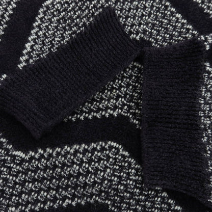 【中古】ジョルジオアルマーニ GIORGIO ARMANI レーヨンウール タートルネックニット ネイビーxホワイト【 48 】【 状態ランクB 】【 メンズ 】