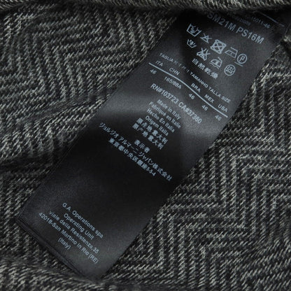 【中古】ジョルジオアルマーニ GIORGIO ARMANI カシミヤモヘヤ Vネックニット グレーxブラック【 46 】【 状態ランクC 】【 メンズ 】