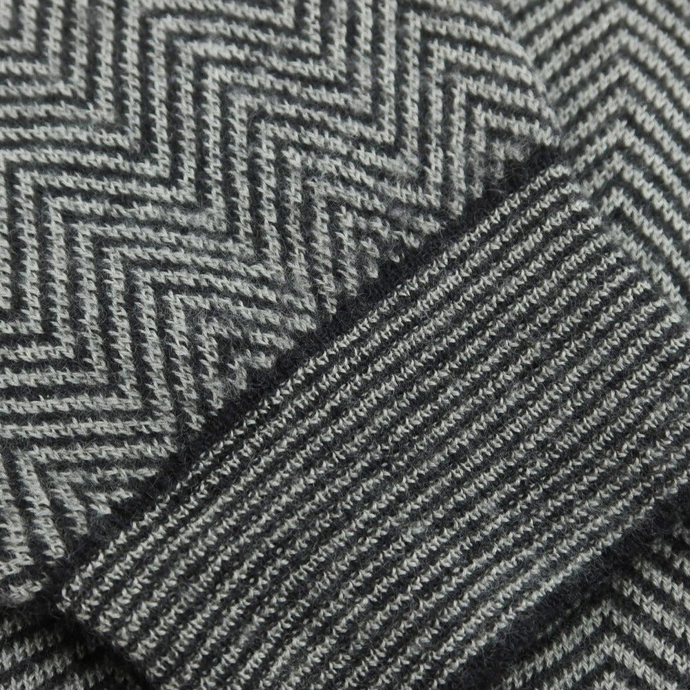 【中古】ジョルジオアルマーニ GIORGIO ARMANI カシミヤモヘヤ Vネックニット グレーxブラック【 46 】【 状態ランクC 】【 メンズ 】