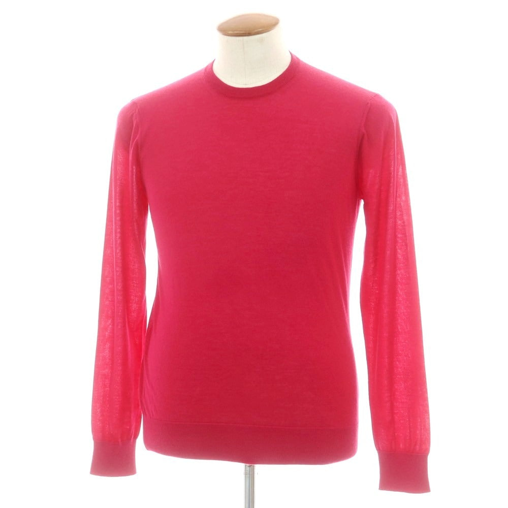 【中古】ジョルジオアルマーニ GIORGIO ARMANI ハイゲージカシミヤ クルーネックニット ショッキングピンク【 48 】【 状態ランクB 】【 メンズ 】