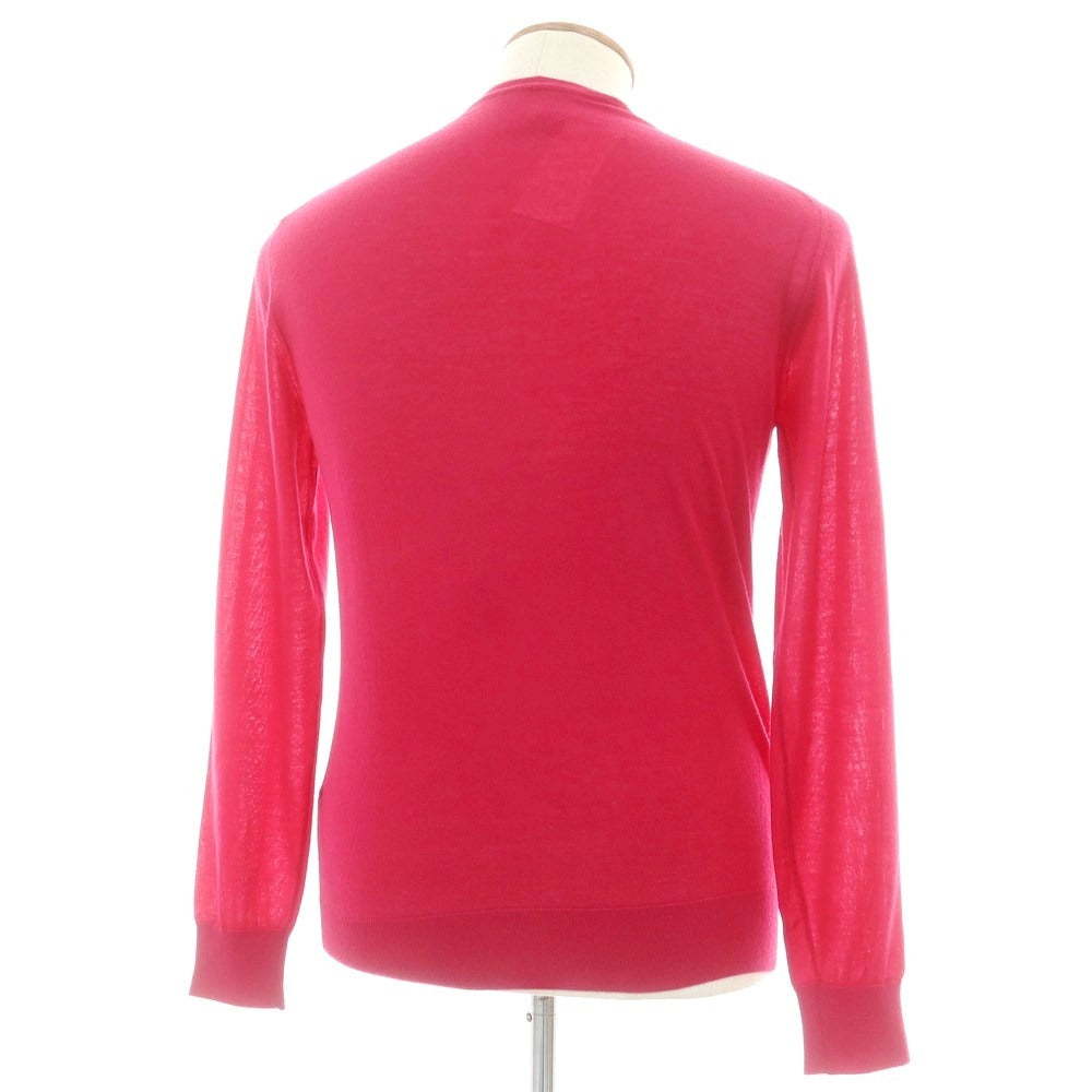 【中古】ジョルジオアルマーニ GIORGIO ARMANI ハイゲージカシミヤ クルーネックニット ショッキングピンク【 48 】【 状態ランクB 】【 メンズ 】
