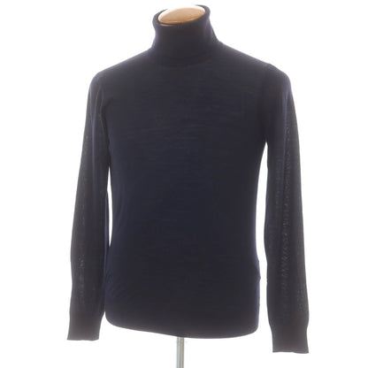 【中古】ジョルジオアルマーニ GIORGIO ARMANI ハイゲージウール タートルネックニット ネイビー【 表記なし(M位) 】【 状態ランクB 】【 メンズ 】