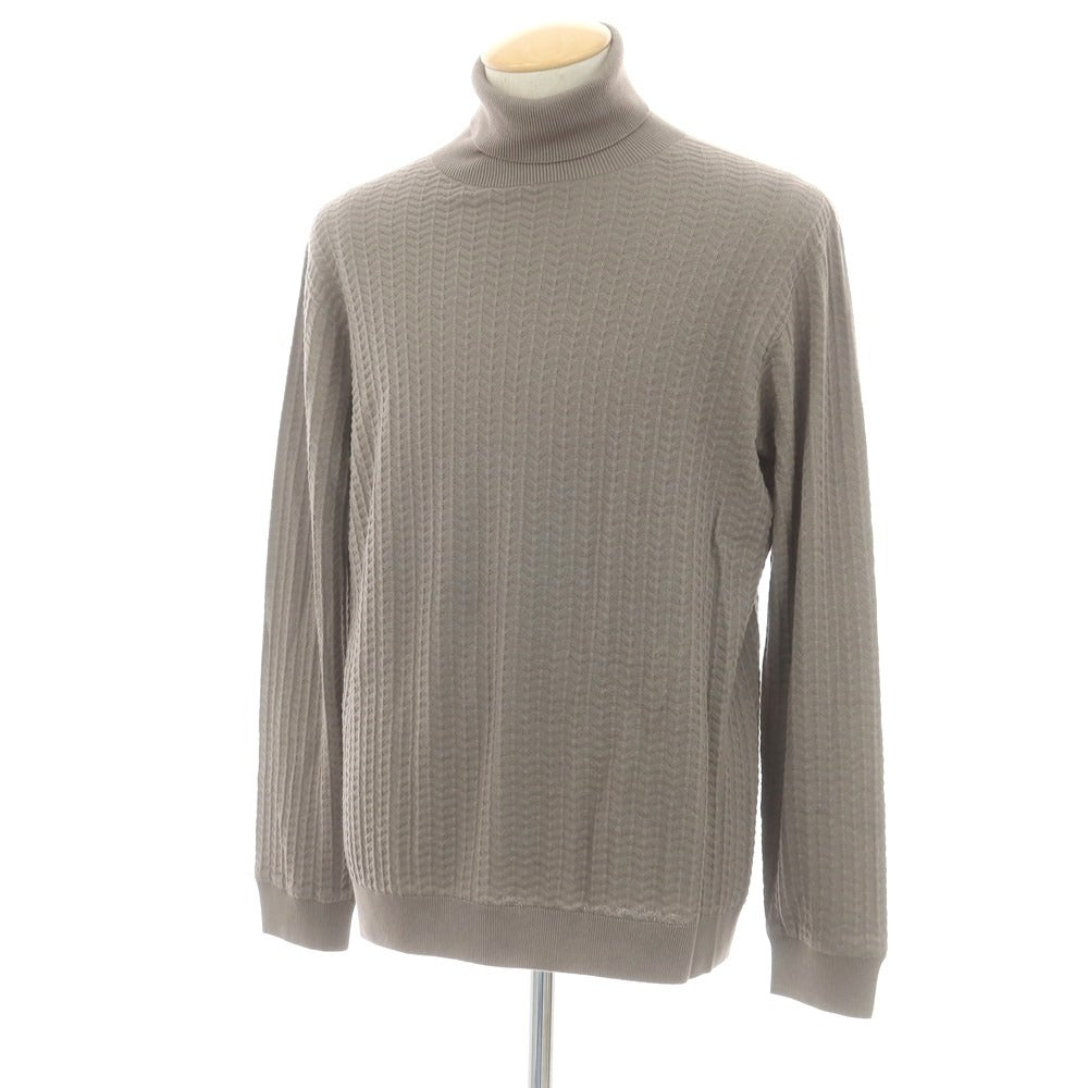 【中古】ジョルジオアルマーニ GIORGIO ARMANI コットンカシミヤシルク タートルネックニット グレージュ【 46 】【 状態ランクB 】【 メンズ 】