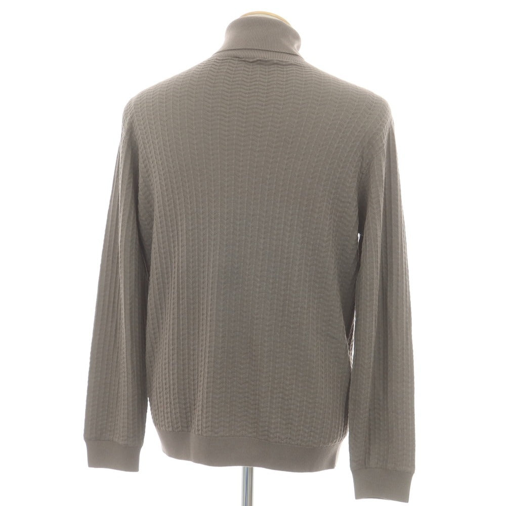 【中古】ジョルジオアルマーニ GIORGIO ARMANI コットンカシミヤシルク タートルネックニット グレージュ【 46 】【 状態ランクB 】【 メンズ 】