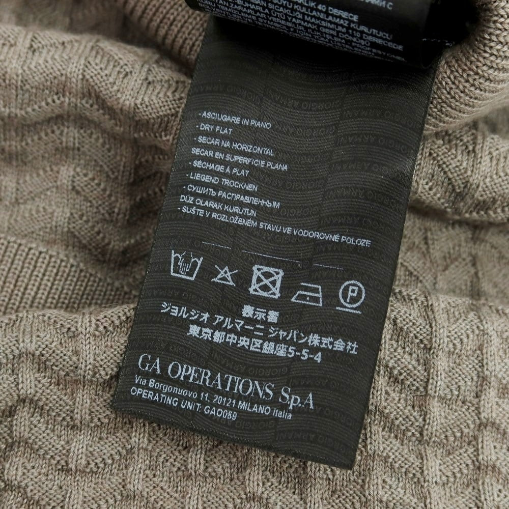 【中古】ジョルジオアルマーニ GIORGIO ARMANI コットンカシミヤシルク タートルネックニット グレージュ【 46 】【 状態ランクB 】【 メンズ 】