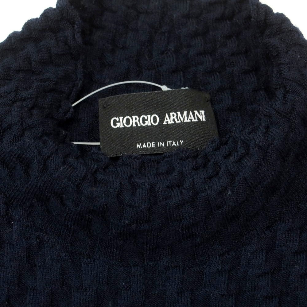 【中古】ジョルジオアルマーニ GIORGIO ARMANI ハイゲージウール ハイネックニットで ネイビー【 表記なし 】【 状態ランクB 】【 メンズ 】