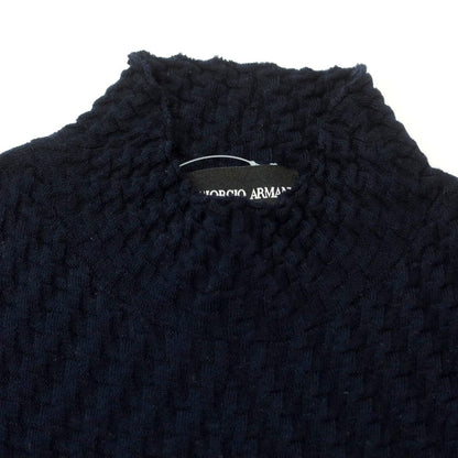 【中古】ジョルジオアルマーニ GIORGIO ARMANI ハイゲージウール ハイネックニットで ネイビー【 表記なし 】【 状態ランクB 】【 メンズ 】