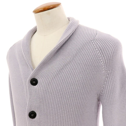 【中古】ジョルジオアルマーニ GIORGIO ARMANI ミドルゲージ コットン シルク ショールカラー カーディガン ライトグレーパープル【サイズ46】【 状態ランクB 】【 メンズ 】