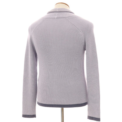 【中古】ジョルジオアルマーニ GIORGIO ARMANI ミドルゲージ コットン シルク ショールカラー カーディガン ライトグレーパープル【サイズ46】【 状態ランクB 】【 メンズ 】