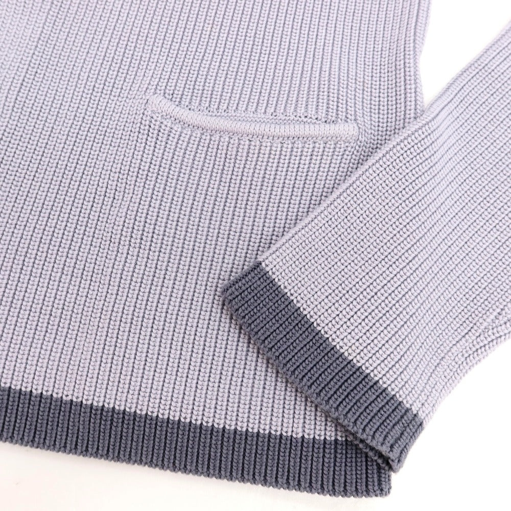 【中古】ジョルジオアルマーニ GIORGIO ARMANI ミドルゲージ コットン シルク ショールカラー カーディガン ライトグレーパープル【サイズ46】【 状態ランクB 】【 メンズ 】