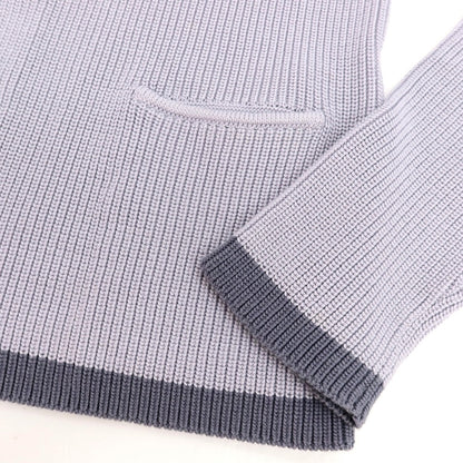 【中古】ジョルジオアルマーニ GIORGIO ARMANI ミドルゲージ コットン シルク ショールカラー カーディガン ライトグレーパープル【サイズ46】【 状態ランクB 】【 メンズ 】