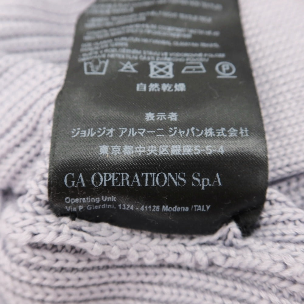 【中古】ジョルジオアルマーニ GIORGIO ARMANI ミドルゲージ コットン シルク ショールカラー カーディガン ライトグレーパープル【サイズ46】【 状態ランクB 】【 メンズ 】