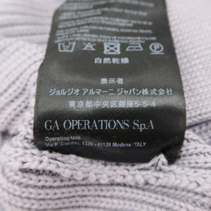 【中古】ジョルジオアルマーニ GIORGIO ARMANI ミドルゲージ コットン シルク ショールカラー カーディガン ライトグレーパープル【サイズ46】【 状態ランクB 】【 メンズ 】