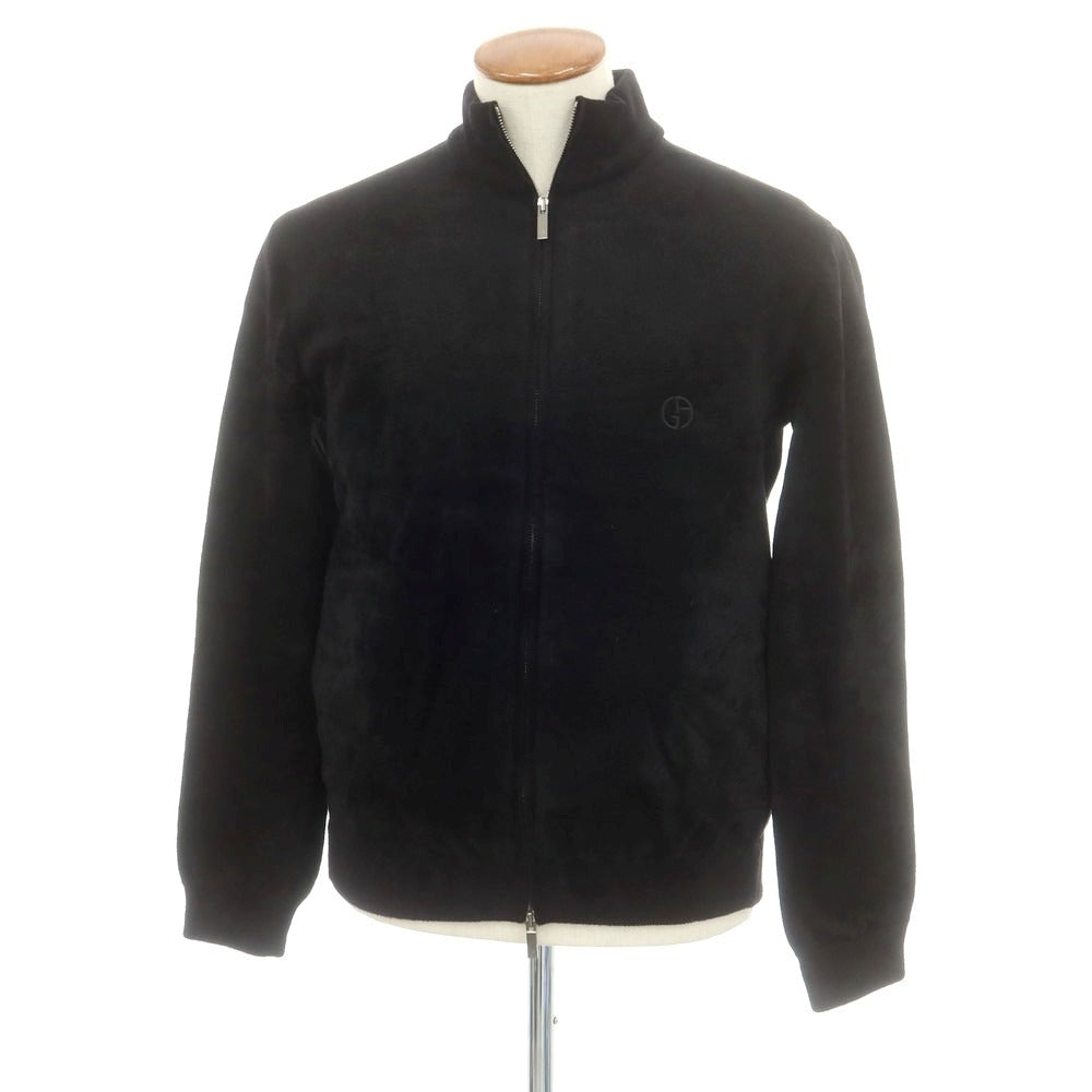 【中古】ジョルジオアルマーニ GIORGIO ARMANI レーヨンナイロン ジップアップカーディガン ブラック【 48 】【 状態ランクB 】【 メンズ 】