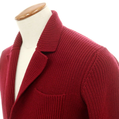 【中古】ジョルジオアルマーニ GIORGIO ARMANI ミドルゲージウール カーディガン ニットジャケット レッド系【 46 】【 状態ランクB 】【 メンズ 】