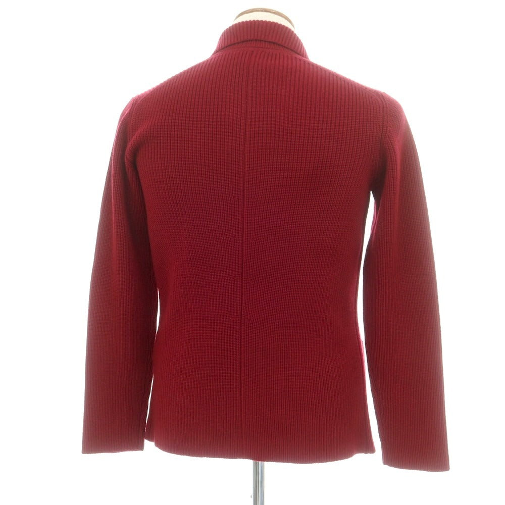 【中古】ジョルジオアルマーニ GIORGIO ARMANI ミドルゲージウール カーディガン ニットジャケット レッド系【 46 】【 状態ランクB 】【 メンズ 】