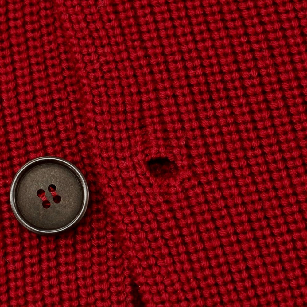 【中古】ジョルジオアルマーニ GIORGIO ARMANI ミドルゲージウール カーディガン ニットジャケット レッド系【 46 】【 状態ランクB 】【 メンズ 】