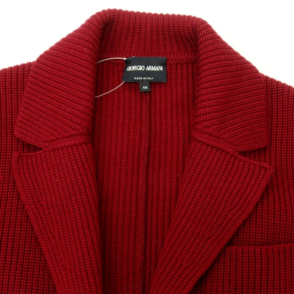 【中古】ジョルジオアルマーニ GIORGIO ARMANI ミドルゲージウール カーディガン ニットジャケット レッド系【 46 】【 状態ランクB 】【 メンズ 】