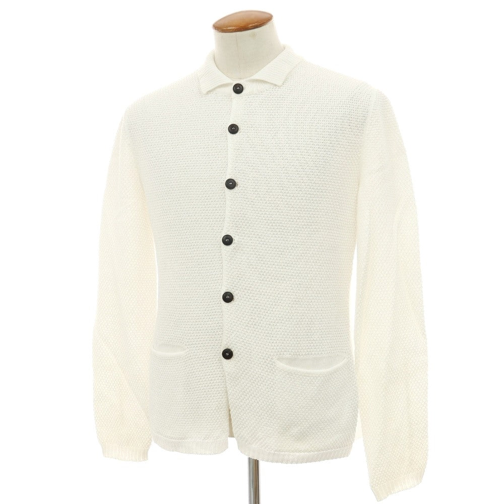 【中古】ジョルジオアルマーニ GIORGIO ARMANI コットン カーディガン ホワイト【サイズ46】【 状態ランクD 】【 メンズ 】