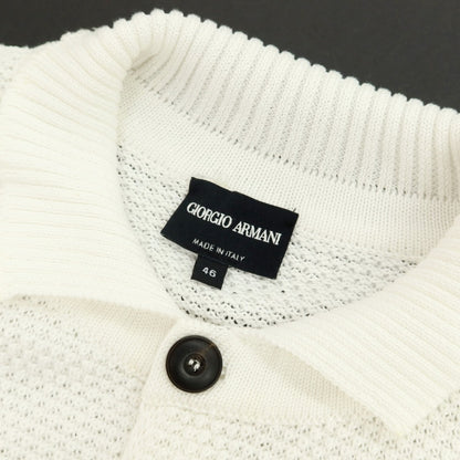 【中古】ジョルジオアルマーニ GIORGIO ARMANI コットン カーディガン ホワイト【サイズ46】【 状態ランクD 】【 メンズ 】