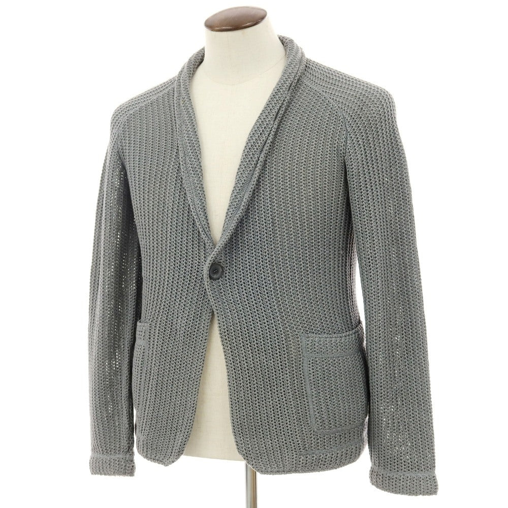 【中古】ジョルジオアルマーニ GIORGIO ARMANI コットン カーディガン グレー【サイズ50】【 状態ランクD 】【 メンズ 】