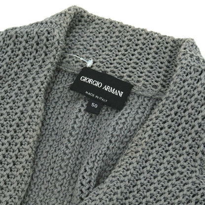 【中古】ジョルジオアルマーニ GIORGIO ARMANI コットン カーディガン グレー【サイズ50】【 状態ランクD 】【 メンズ 】