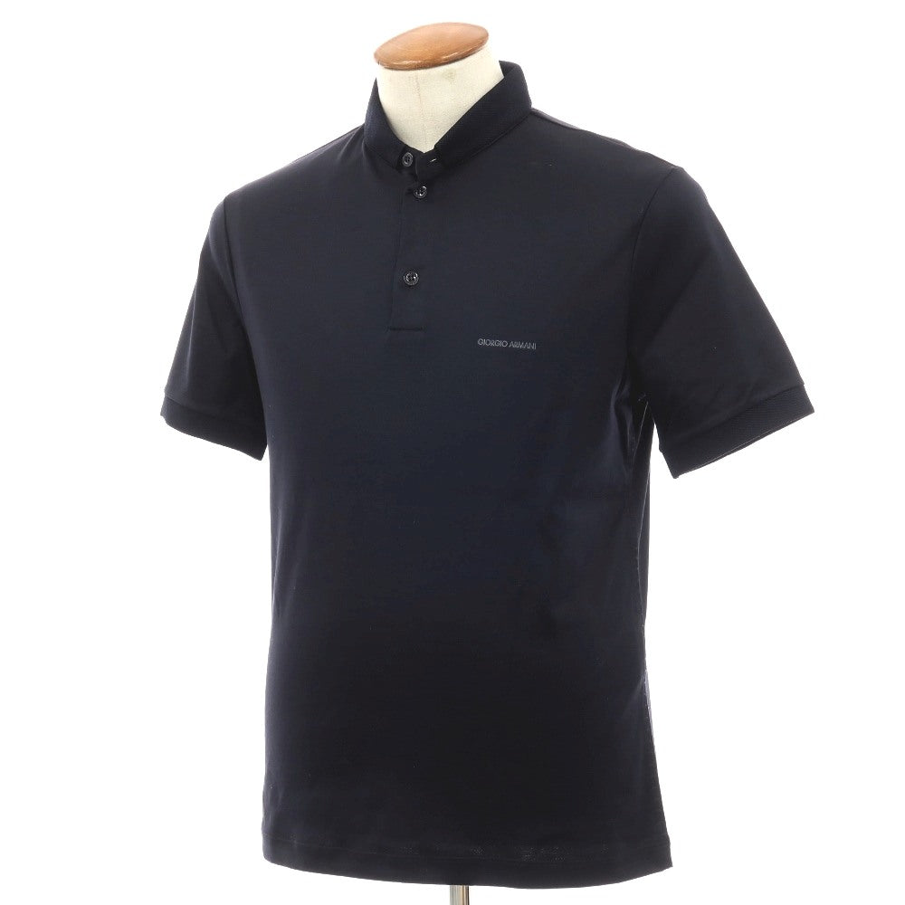 【中古】ジョルジオアルマーニ GIORGIO ARMANI コットン 半袖ポロシャツ ダークネイビー【サイズ46】【 状態ランクA 】【 メンズ 】