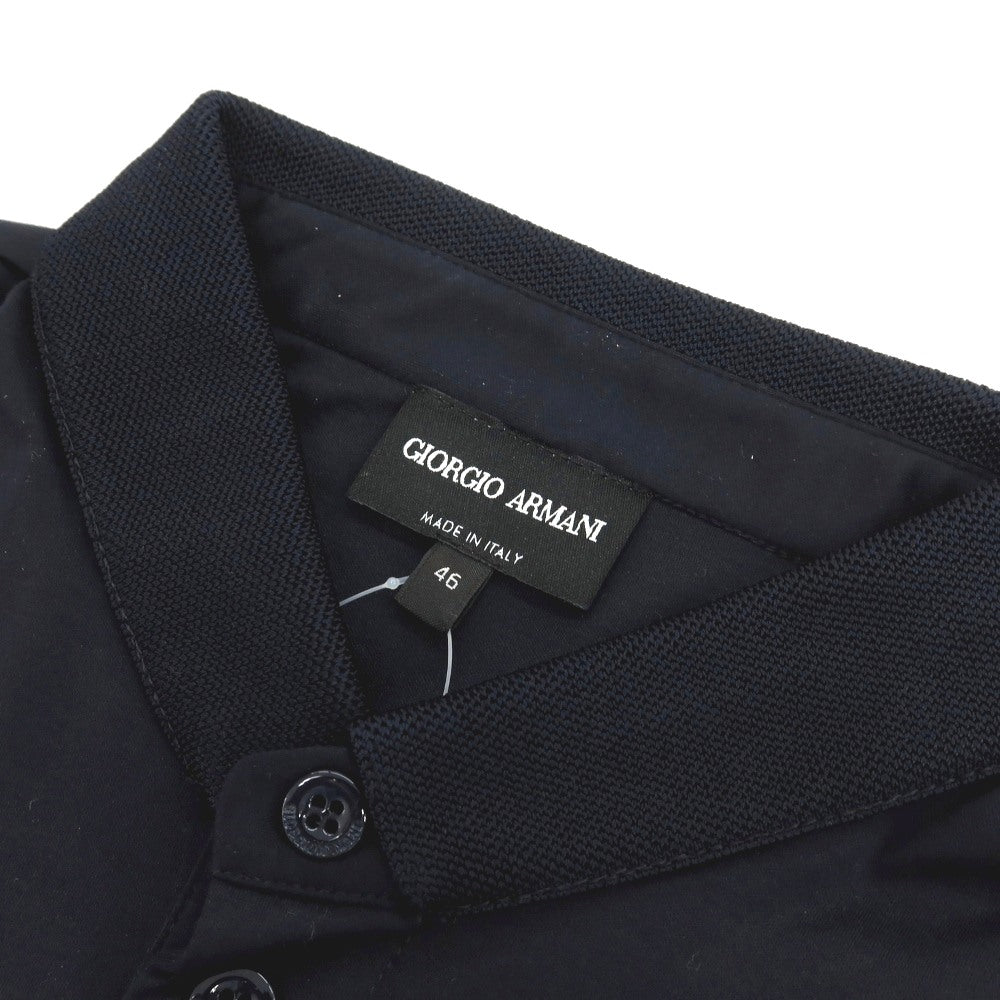 【中古】ジョルジオアルマーニ GIORGIO ARMANI コットン 半袖ポロシャツ ダークネイビー【サイズ46】【 状態ランクA 】【 メンズ 】