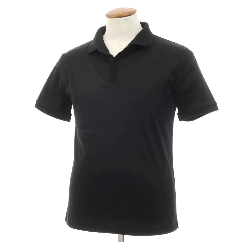 【中古】ジョルジオアルマーニ GIORGIO ARMANI コットン 半袖ポロシャツ ブラック【サイズ46】【 状態ランクB 】【 メンズ 】