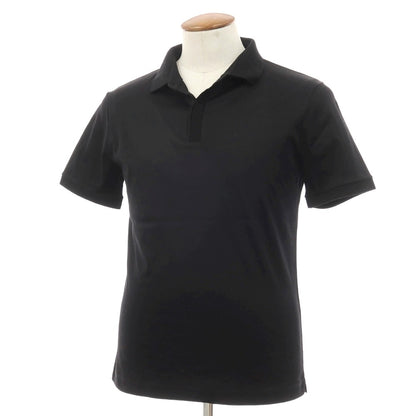 【中古】ジョルジオアルマーニ GIORGIO ARMANI コットン 半袖ポロシャツ ブラック【サイズ46】【 状態ランクB 】【 メンズ 】