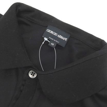 【中古】ジョルジオアルマーニ GIORGIO ARMANI コットン 半袖ポロシャツ ブラック【サイズ46】【 状態ランクB 】【 メンズ 】