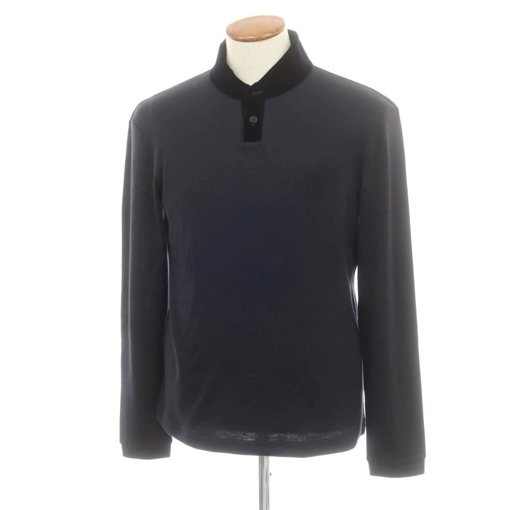【中古】ジョルジオアルマーニ GIORGIO ARMANI カシミヤ ポロニット ネイビー【 48 】【 状態ランクA 】【 メンズ 】