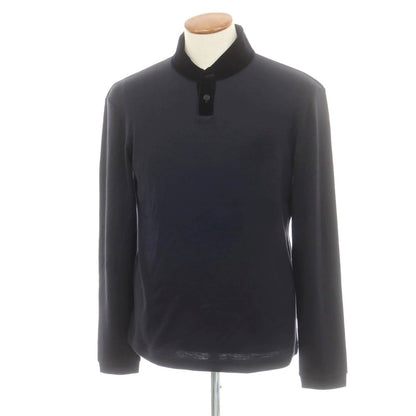 【中古】ジョルジオアルマーニ GIORGIO ARMANI カシミヤ ポロニット ネイビー【 48 】【 状態ランクA 】【 メンズ 】