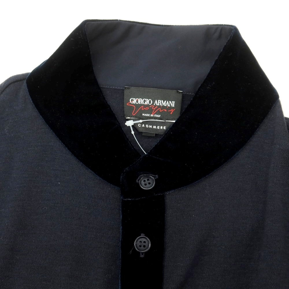 【中古】ジョルジオアルマーニ GIORGIO ARMANI カシミヤ ポロニット ネイビー【 48 】【 状態ランクA 】【 メンズ 】
