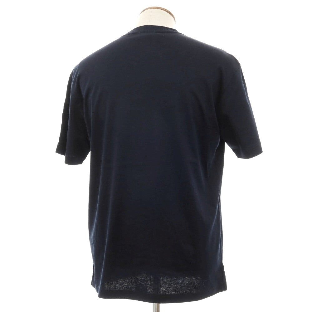 【中古】ジョルジオアルマーニ GIORGIO ARMANI コットン クルーネック 半袖Ｔシャツ ブラックネイビー【サイズ46】【 状態ランクA 】【 メンズ 】