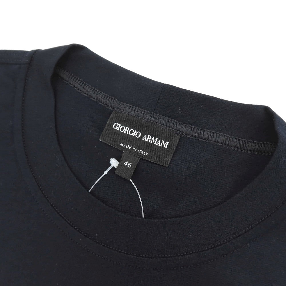 【中古】ジョルジオアルマーニ GIORGIO ARMANI コットン クルーネック 半袖Ｔシャツ ブラックネイビー【サイズ46】【 状態ランクA 】【 メンズ 】