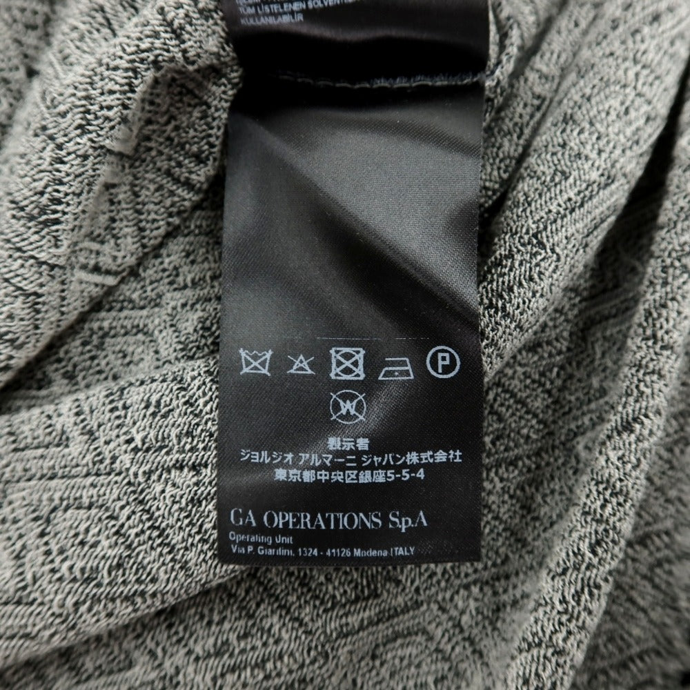 【中古】ジョルジオアルマーニ GIORGIO ARMANI レーヨンナイロンポリウレタン ダイヤ柄 クルーネック 半袖Ｔシャツ グレーxブラック【サイズ46】【 状態ランクB 】【 メンズ 】