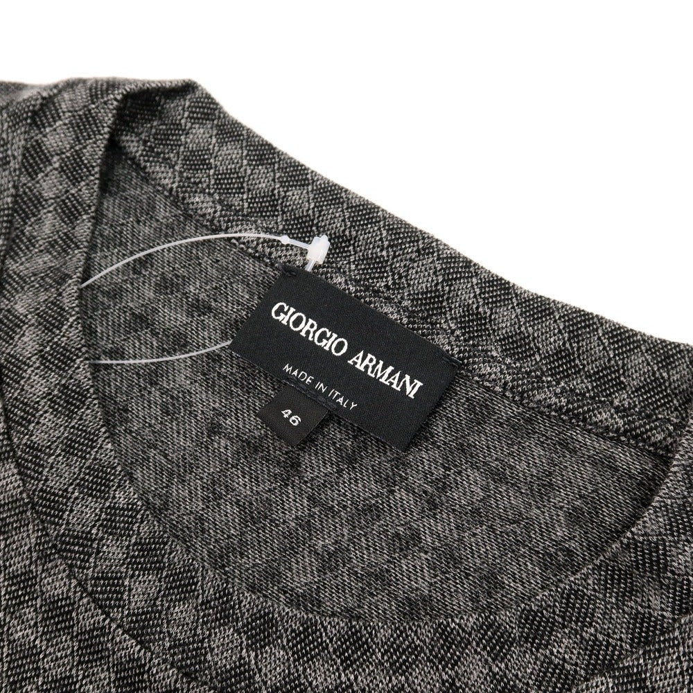 【中古】ジョルジオアルマーニ GIORGIO ARMANI ウールレーヨンポリウレタン クルーネック 半袖Ｔシャツ グレー系【サイズ46】【 状態ランクB 】【 メンズ 】