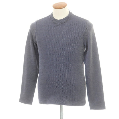 【中古】ジョルジオアルマーニ GIORGIO ARMANI レーヨンコットン 長袖Ｔシャツ カットソー ネイビー【 46 】【 状態ランクB 】【 メンズ 】