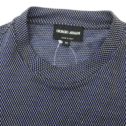【中古】ジョルジオアルマーニ GIORGIO ARMANI レーヨンコットン 長袖Ｔシャツ カットソー ネイビー【 46 】【 状態ランクB 】【 メンズ 】