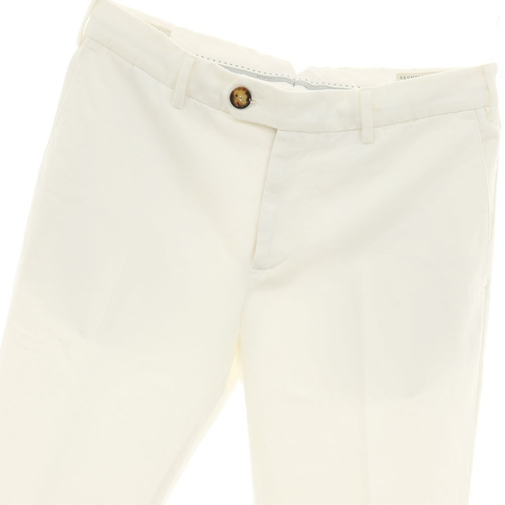 【中古】ブルネロクチネリ Brunello Cucinelli ツイルコットン カジュアルスラックスパンツ ホワイト【サイズ48】【 状態ランクB 】【 メンズ 】