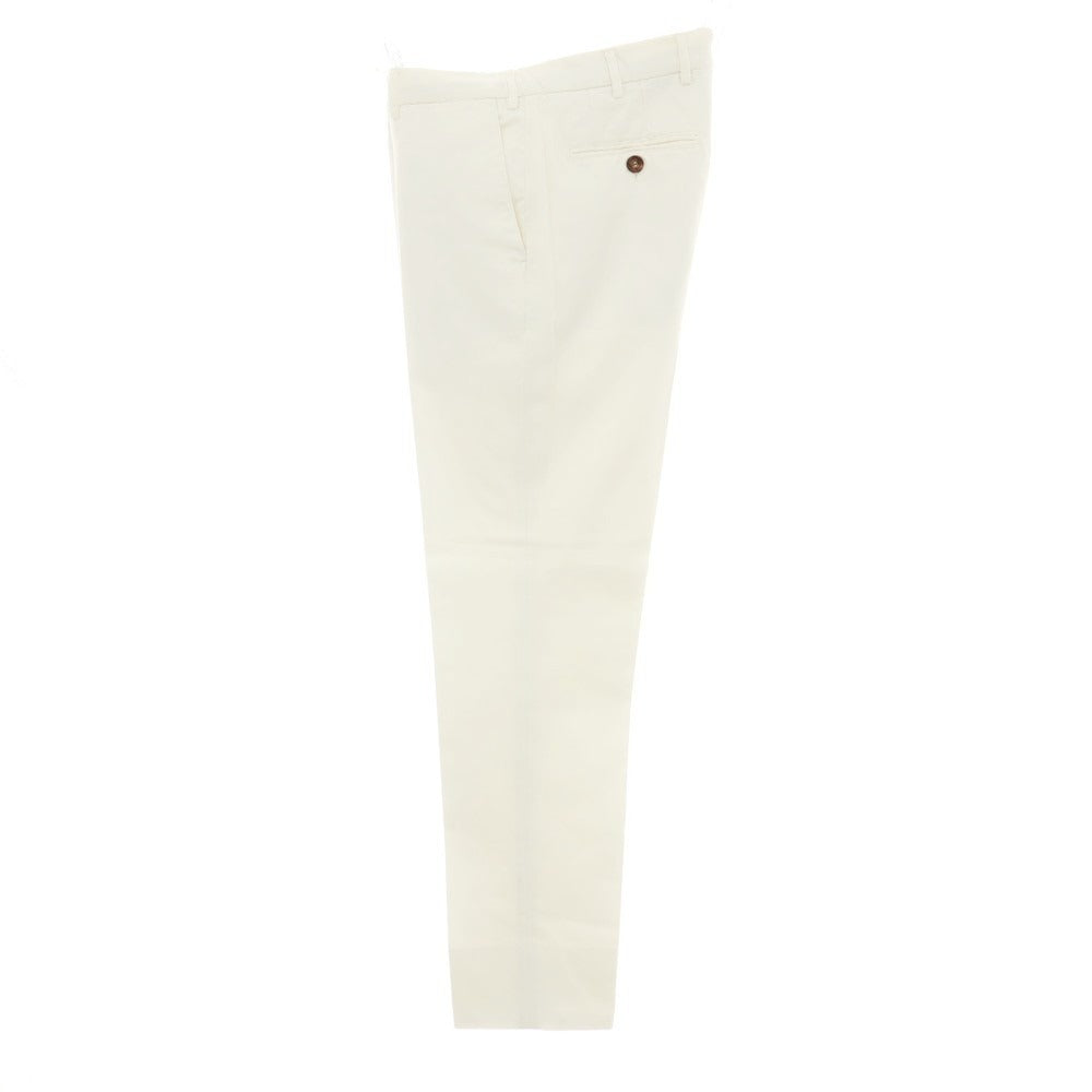 【中古】ブルネロクチネリ Brunello Cucinelli ツイルコットン カジュアルスラックスパンツ ホワイト【サイズ48】【 状態ランクB 】【 メンズ 】