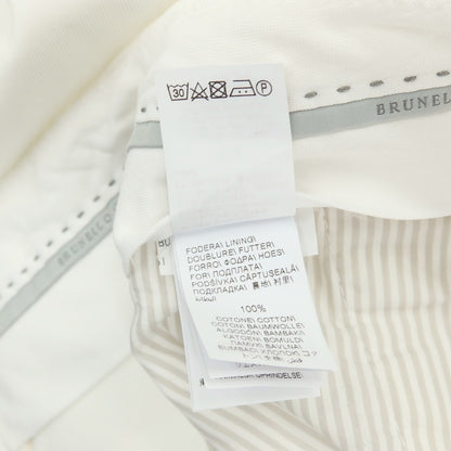 【中古】ブルネロクチネリ Brunello Cucinelli ツイルコットン カジュアルスラックスパンツ ホワイト【サイズ48】【 状態ランクB 】【 メンズ 】