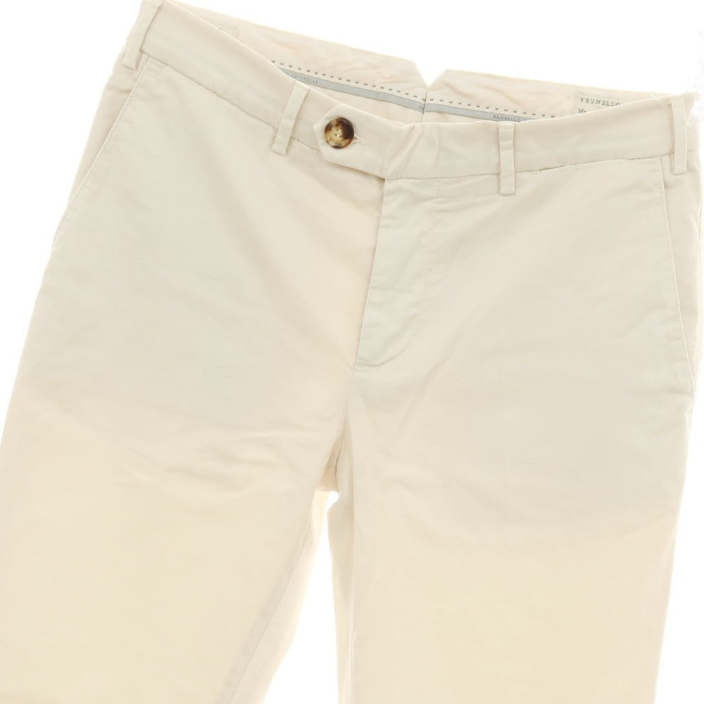 【中古】ブルネロクチネリ Brunello Cucinelli ストレッチ ツイルコットン カジュアルスラックスパンツ ライトベージュ【サイズ46】【 状態ランクB 】【 メンズ 】